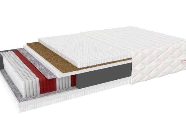 Materac kieszeniowy z warstwą kokosową i pianką visco na sprężynach