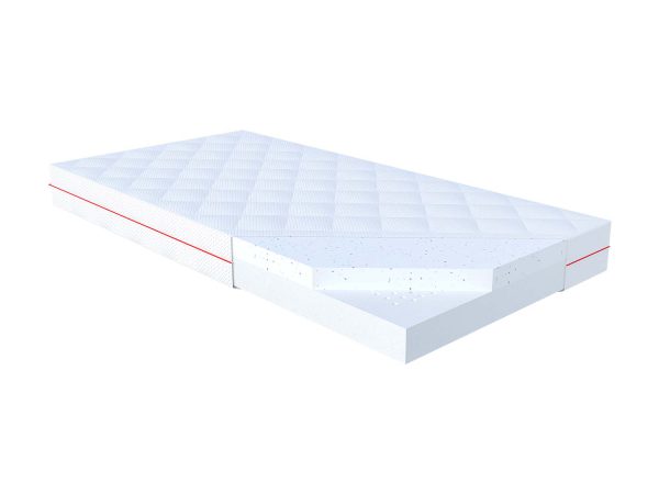 Zbliżenie struktury pokrowca materaca z przeszyciem pikowanym