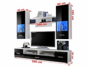 miniaturka Meblościanka z LED do Salonu Zoe