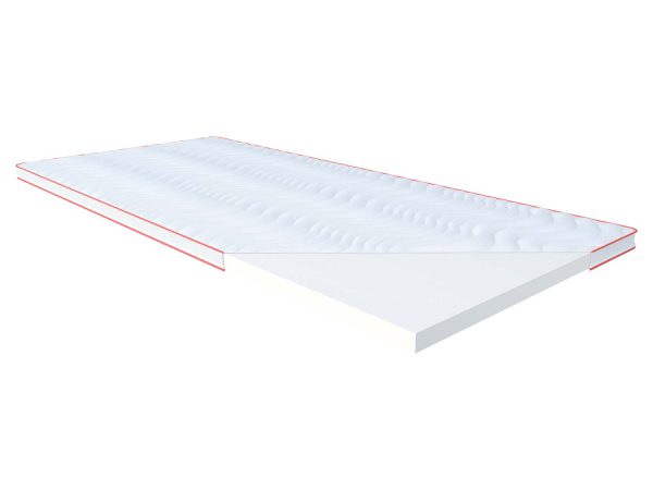 Materac piankowy z warstwą profilowaną i pikowanym pokrowcem