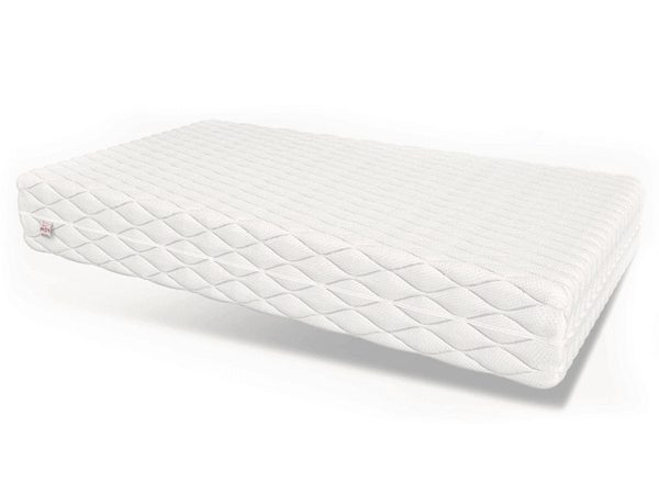 Pokrowiec na materac z dzianiny 3D i białą strukturą rombową