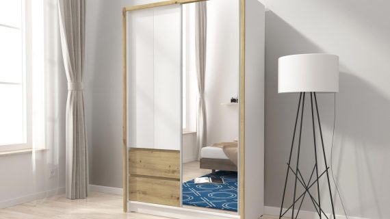 Przesuwna szafa z lustrem i szufladami CERES 130cm - obrazek 8