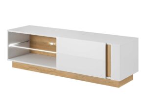 Szafka RTV biała z drewnem AYGO