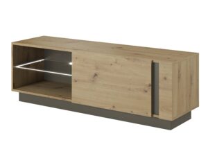 miniaturka Szafka RTV biała z drewnem AYGO