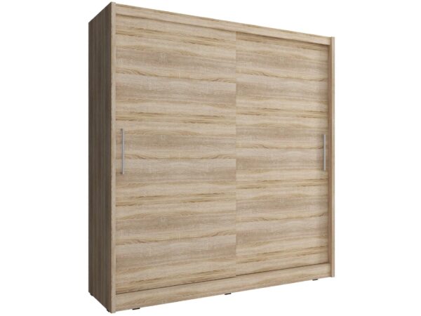 Szafa w dekorze drewna z przesuwnymi drzwiami bez lustra