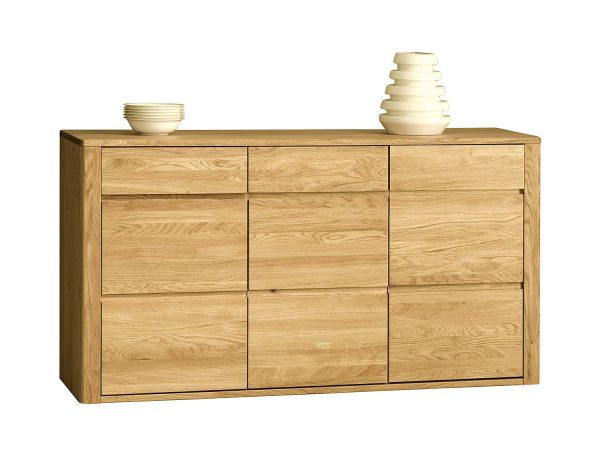 Komoda dębowa z pionowym usłojeniem i trzema frontami