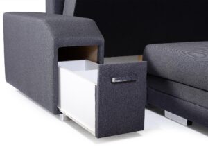 miniaturka Turkusowy Narożnik Z Pufą I Schowkiem FERRAZ