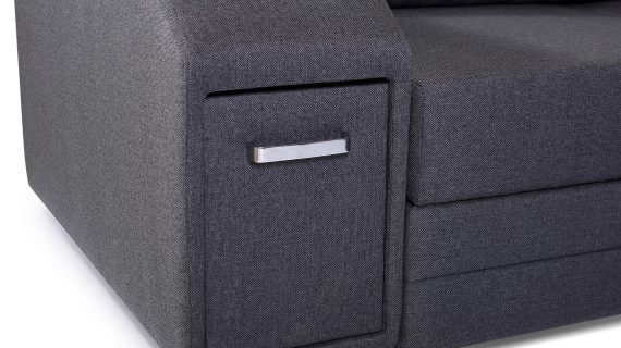 miniaturka Turkusowy Narożnik Z Pufą I Schowkiem FERRAZ