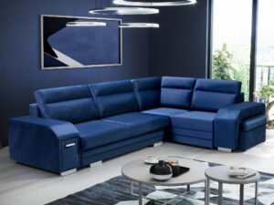 miniaturka Turkusowy Narożnik Z Pufą I Schowkiem FERRAZ