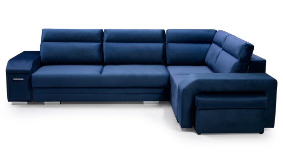 miniaturka Turkusowy Narożnik Z Pufą I Schowkiem FERRAZ