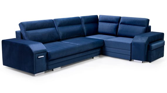 Turkusowy Narożnik Z Pufą I Schowkiem FERRAZ