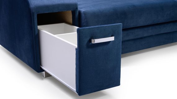 miniaturka Turkusowy Narożnik Z Pufą I Schowkiem FERRAZ