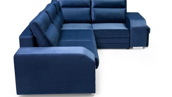 miniaturka Turkusowy Narożnik Z Pufą I Schowkiem FERRAZ