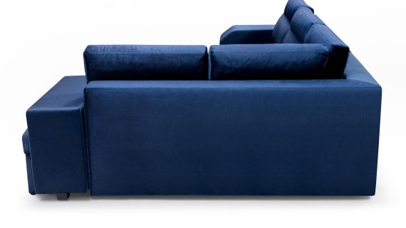 miniaturka Turkusowy Narożnik Z Pufą I Schowkiem FERRAZ