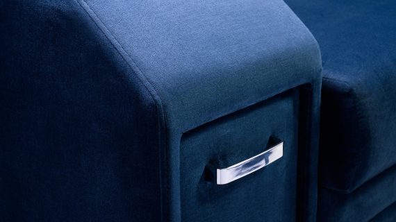 miniaturka Turkusowy Narożnik Z Pufą I Schowkiem FERRAZ