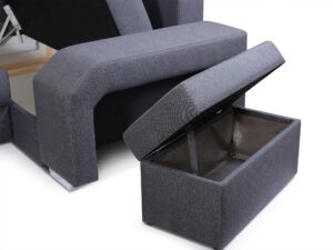 miniaturka Turkusowy Narożnik Z Pufą I Schowkiem FERRAZ