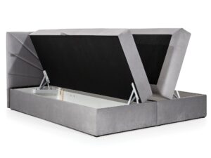 miniaturka Łóżko Tapicerowane Szare NEMURO 4