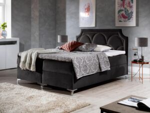 miniaturka Szare Łóżko Tapicerowane NIKAHO