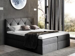 miniaturka Łóżko Tapicerowane Szare MINO