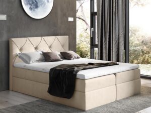 miniaturka Łóżko Tapicerowane Szare MINO