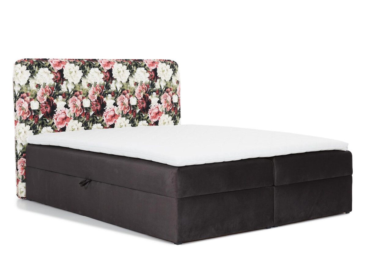 Łóżko W Kwiaty Tapicerowane YOKATE