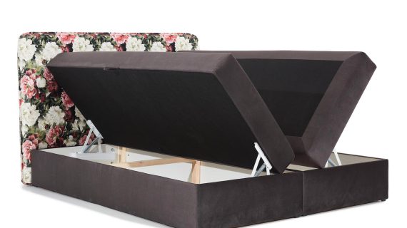 miniaturka Łóżko W Kwiaty Tapicerowane YOKATE