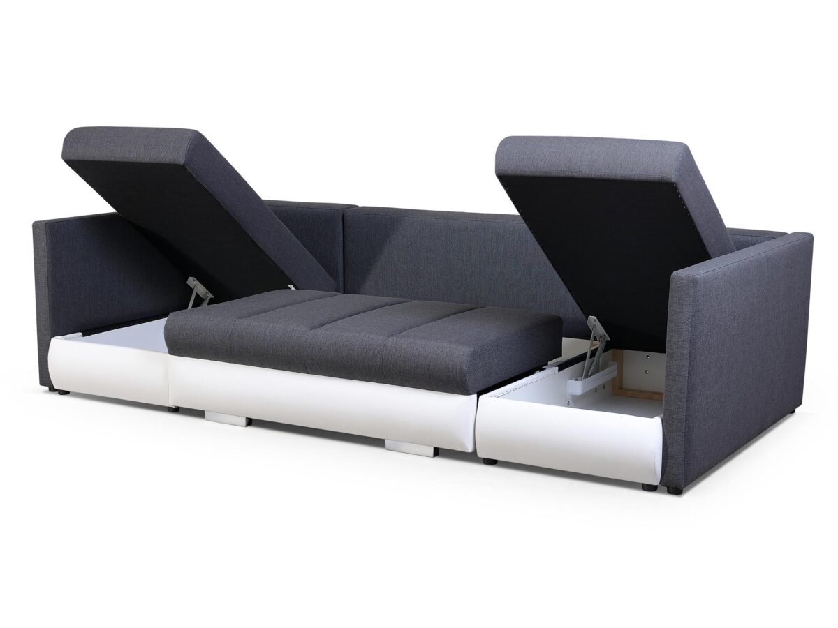 Narożnik modułowy z funkcją spania i dużym pojemnikiem