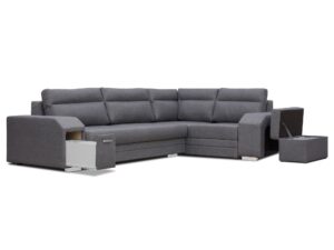 miniaturka Turkusowy Narożnik Z Pufą I Schowkiem FERRAZ