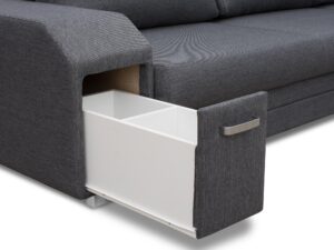 miniaturka Turkusowy Narożnik Z Pufą I Schowkiem FERRAZ