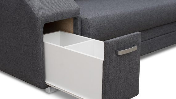 miniaturka Turkusowy Narożnik Z Pufą I Schowkiem FERRAZ