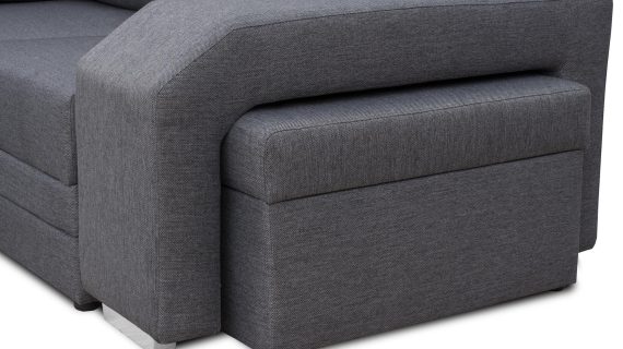 miniaturka Turkusowy Narożnik Z Pufą I Schowkiem FERRAZ