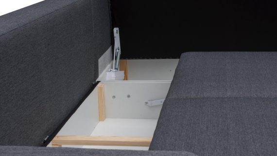 miniaturka Turkusowy Narożnik Z Pufą I Schowkiem FERRAZ