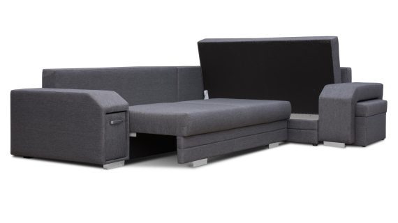 miniaturka Turkusowy Narożnik Z Pufą I Schowkiem FERRAZ