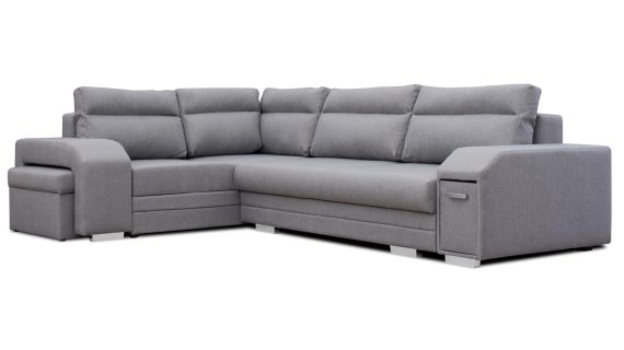 miniaturka Turkusowy Narożnik Z Pufą I Schowkiem FERRAZ