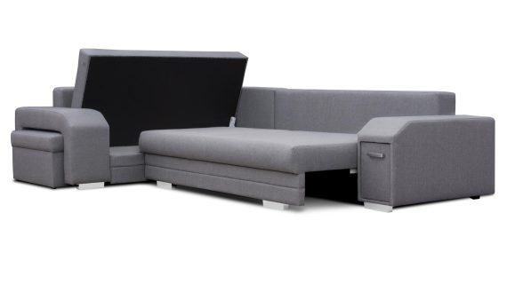 miniaturka Turkusowy Narożnik Z Pufą I Schowkiem FERRAZ