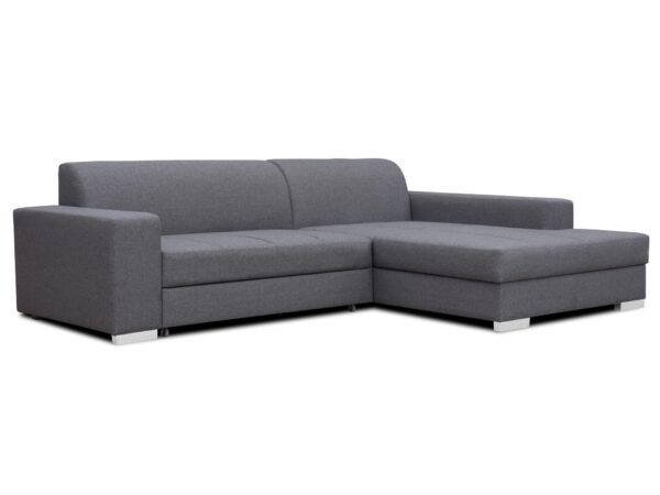 Nowoczesny narożnik tapicerowany szary – aranżacja salonowa