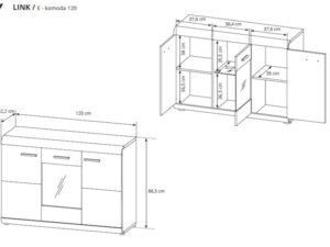 miniaturka Nowoczesna Komoda 3D LINK