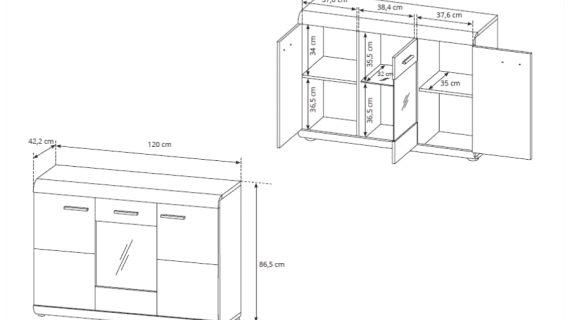 Nowoczesna Komoda 3D LINK - obrazek 3
