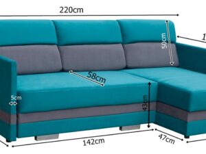 miniaturka Narożnik Turkusowy Z Funkcją Spania ZAMBIA