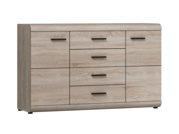 Komoda z szufladami i drzwiczkami – wykończenie w stylu rustykalnym