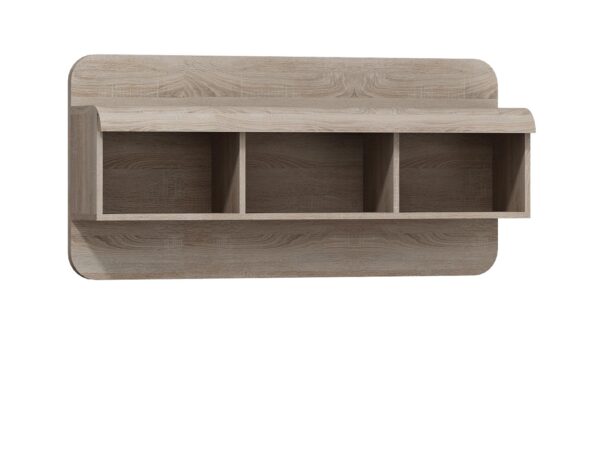 Półka ścienna z trzema otwartymi przegródkami – kolor dąb sonoma