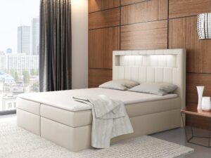 miniaturka Łóżko Kontynentalne Z Led Wysokie Oparcie KOMAKI