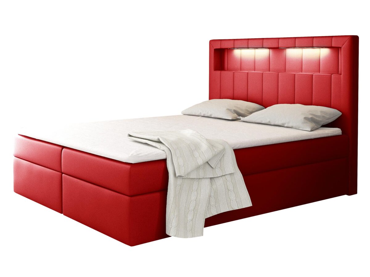 Łóżko Kontynentalne Z Led Wysokie Oparcie KOMAKI
