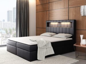 miniaturka Łóżko Kontynentalne Z Led Wysokie Oparcie KOMAKI