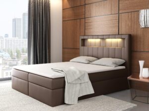 miniaturka Łóżko Kontynentalne Z Led Wysokie Oparcie KOMAKI