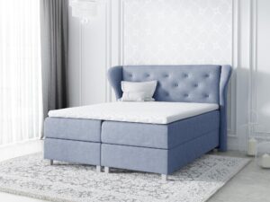 miniaturka Różowe Łóżko Tapicerowane OKAZAKI