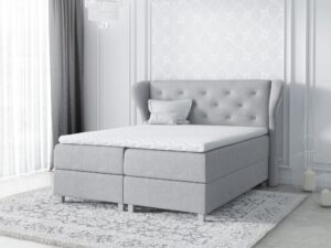 miniaturka Różowe Łóżko Tapicerowane OKAZAKI