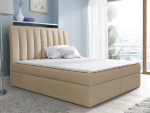 miniaturka Łóżko Szare Tapicerowane BEZEN