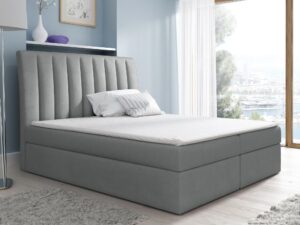 miniaturka Łóżko Szare Tapicerowane BEZEN