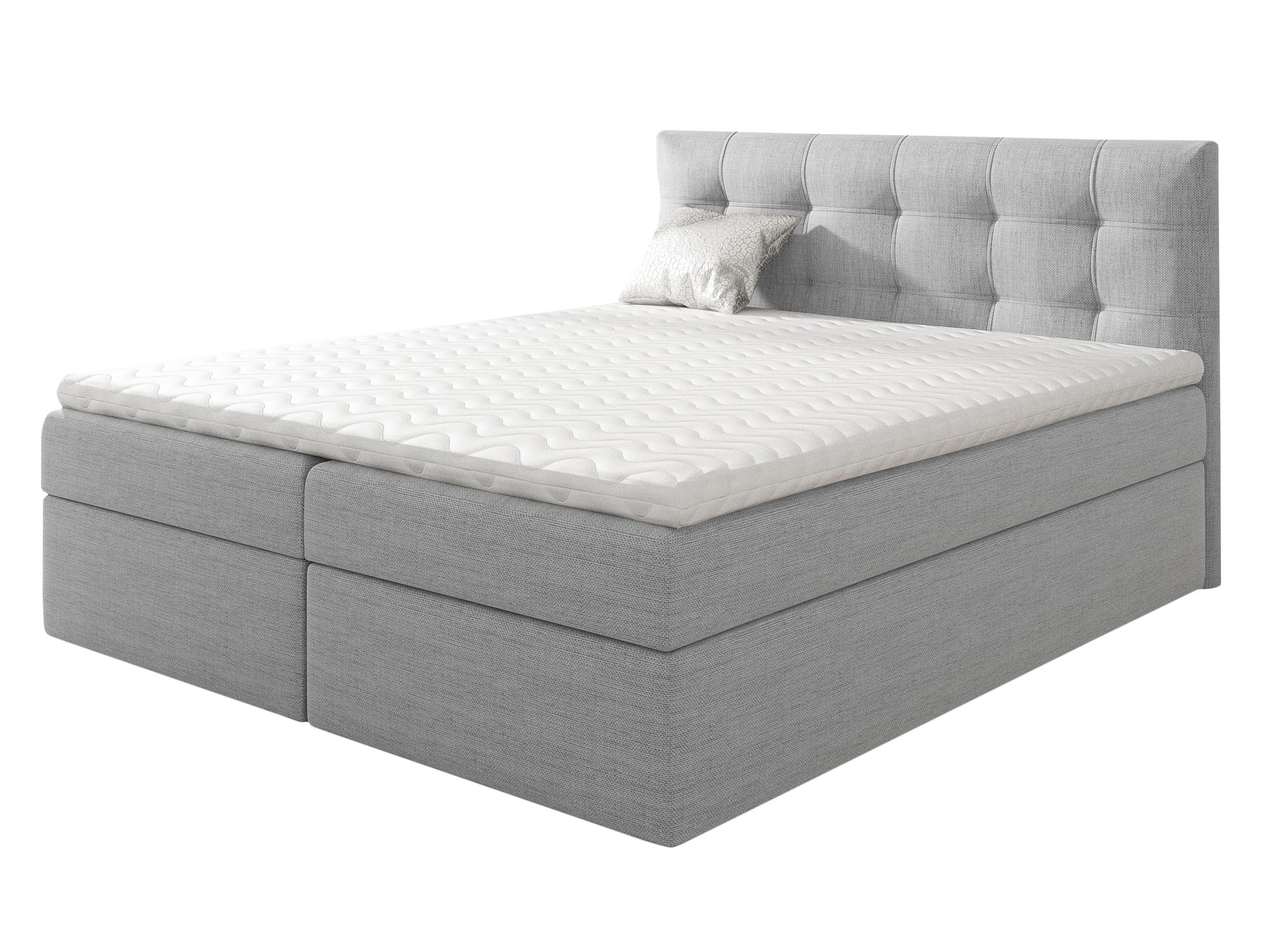 Łóżko Tapicerowane Z Materacem NEMURO 1 białe tło